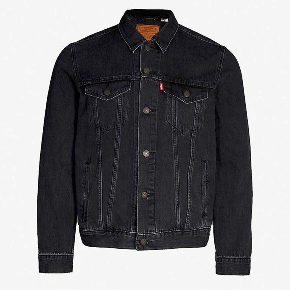 Levi's Men's Denim Cotton Button Front Denim Trucker Jacket Black 0405
